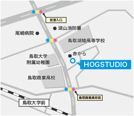 HOGSTUDIOへの近隣マップ